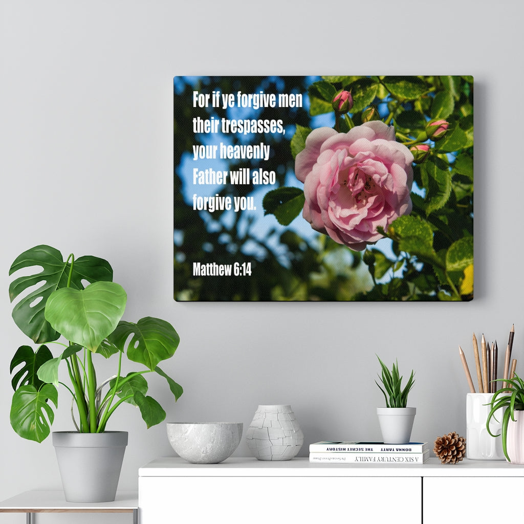 Scripture Walls Heavenly Father Forgive You Matthew 6:14 Bible Verse Canvas Christian Wall Art Ready to Hang Unframed-Express Your Love Gifts
