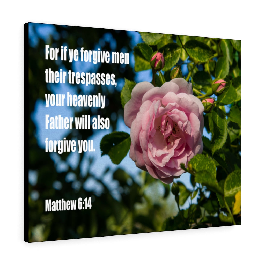 Scripture Walls Heavenly Father Forgive You Matthew 6:14 Bible Verse Canvas Christian Wall Art Ready to Hang Unframed-Express Your Love Gifts