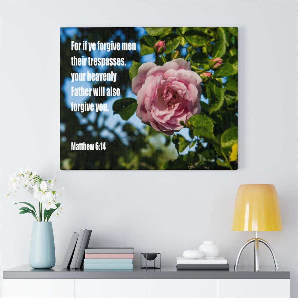 Scripture Walls Heavenly Father Forgive You Matthew 6:14 Bible Verse Canvas Christian Wall Art Ready to Hang Unframed-Express Your Love Gifts