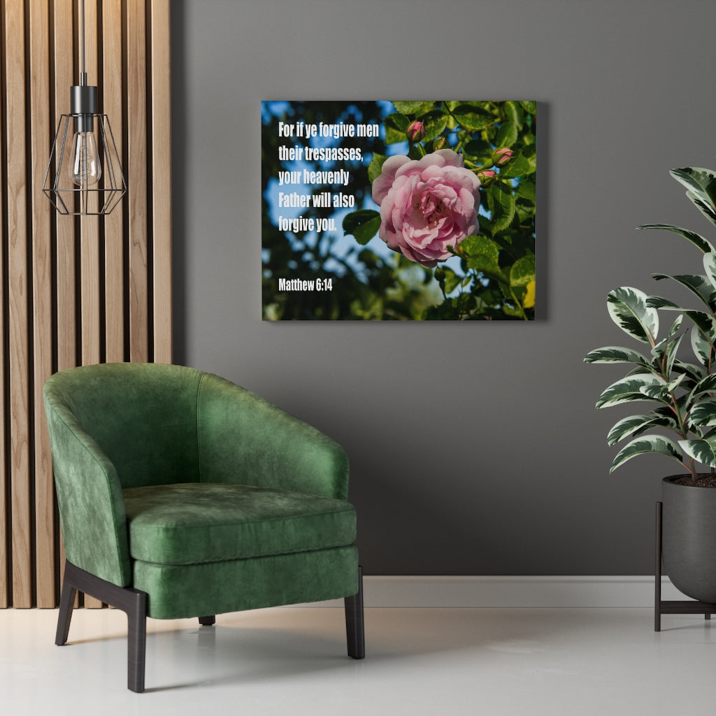 Scripture Walls Heavenly Father Forgive You Matthew 6:14 Bible Verse Canvas Christian Wall Art Ready to Hang Unframed-Express Your Love Gifts