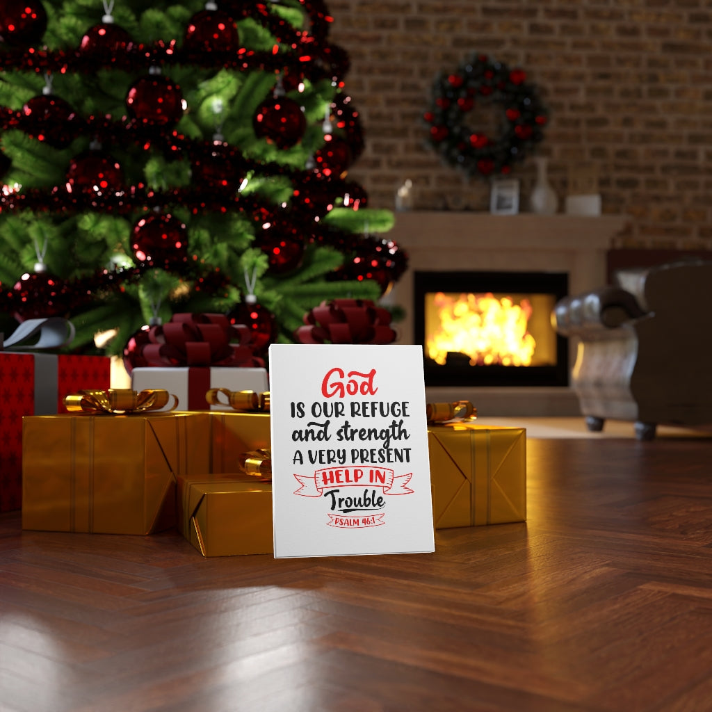 Scripture Walls Help in Trouble Psalm 46:1 Bible Verse Canvas Christian Wall Art Ready to Hang Unframed-Express Your Love Gifts