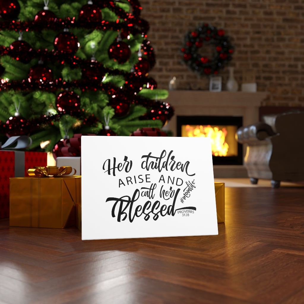 Scripture Walls Her Children Arise Proverbs 31:28 Bible Verse Canvas Christian Wall Art Ready to Hang Unframed-Express Your Love Gifts