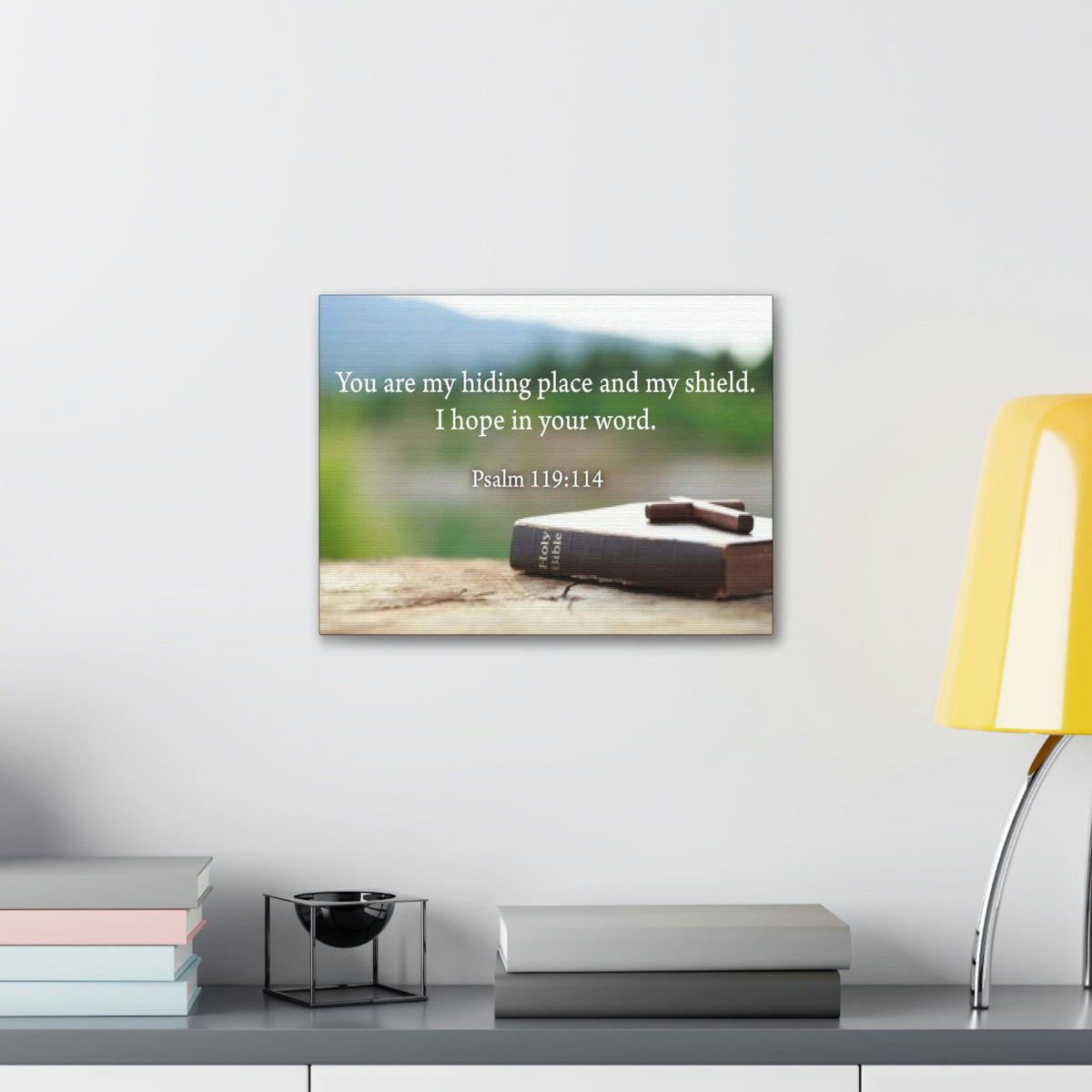 Scripture Walls Hiding Place Psalm 119:114 Bible Verse Canvas Christian Wall Art Ready to Hang Unframed-Express Your Love Gifts