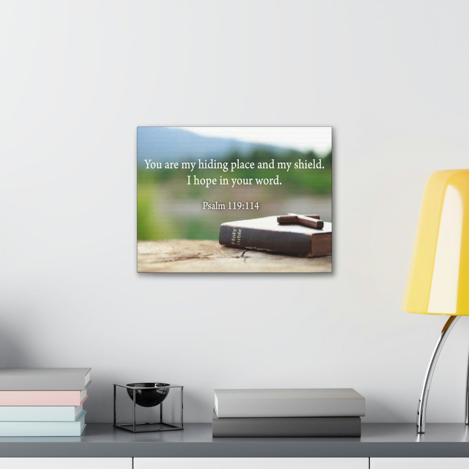 Scripture Walls Hiding Place Psalm 119:114 Bible Verse Canvas Christian Wall Art Ready to Hang Unframed-Express Your Love Gifts