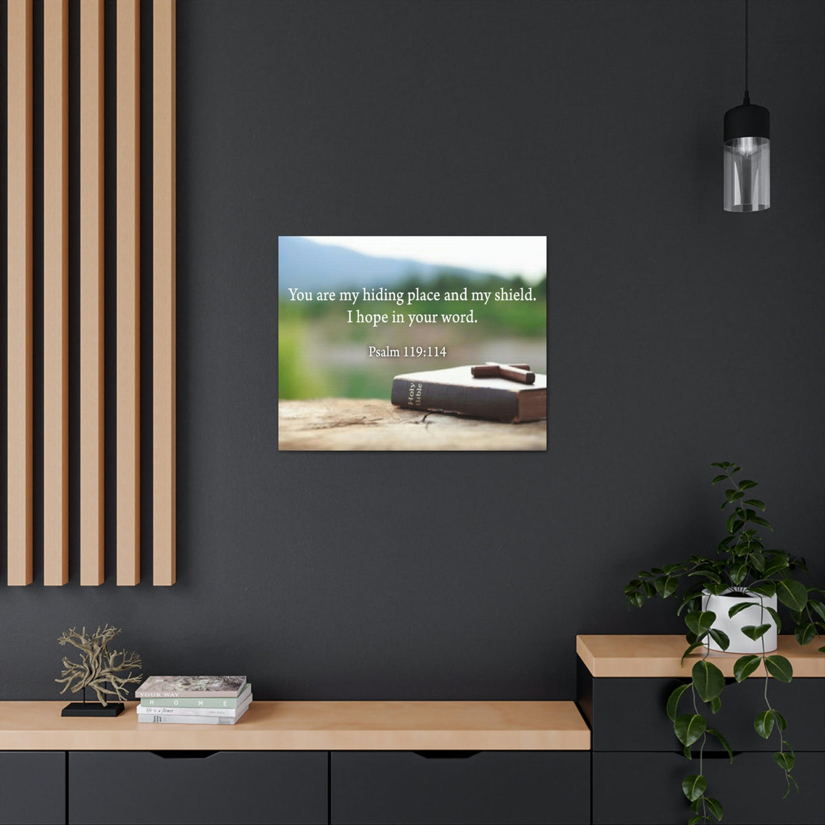 Scripture Walls Hiding Place Psalm 119:114 Bible Verse Canvas Christian Wall Art Ready to Hang Unframed-Express Your Love Gifts