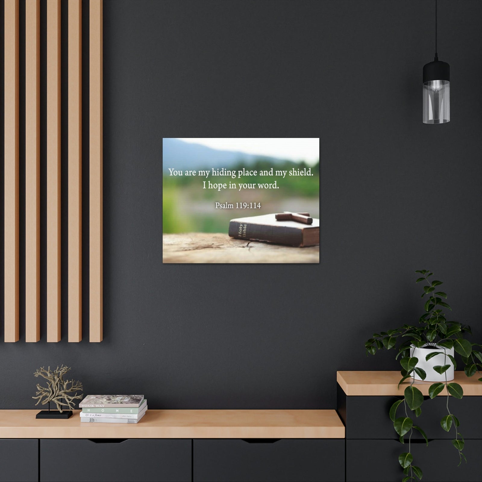 Scripture Walls Hiding Place Psalm 119:114 Bible Verse Canvas Christian Wall Art Ready to Hang Unframed-Express Your Love Gifts