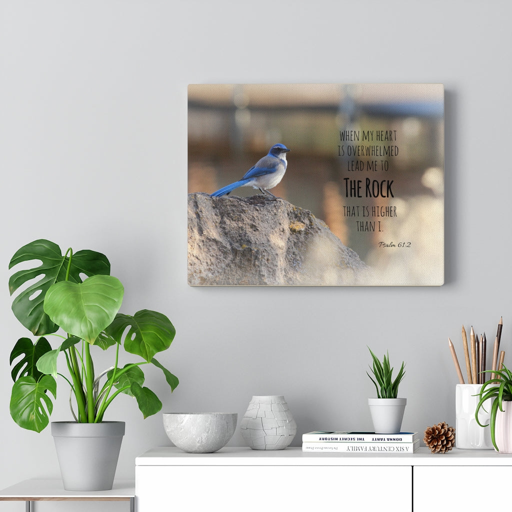 Scripture Walls Higher Than I Psalm 61:2 Bible Verse Canvas Christian Wall Art Ready to Hang Unframed-Express Your Love Gifts
