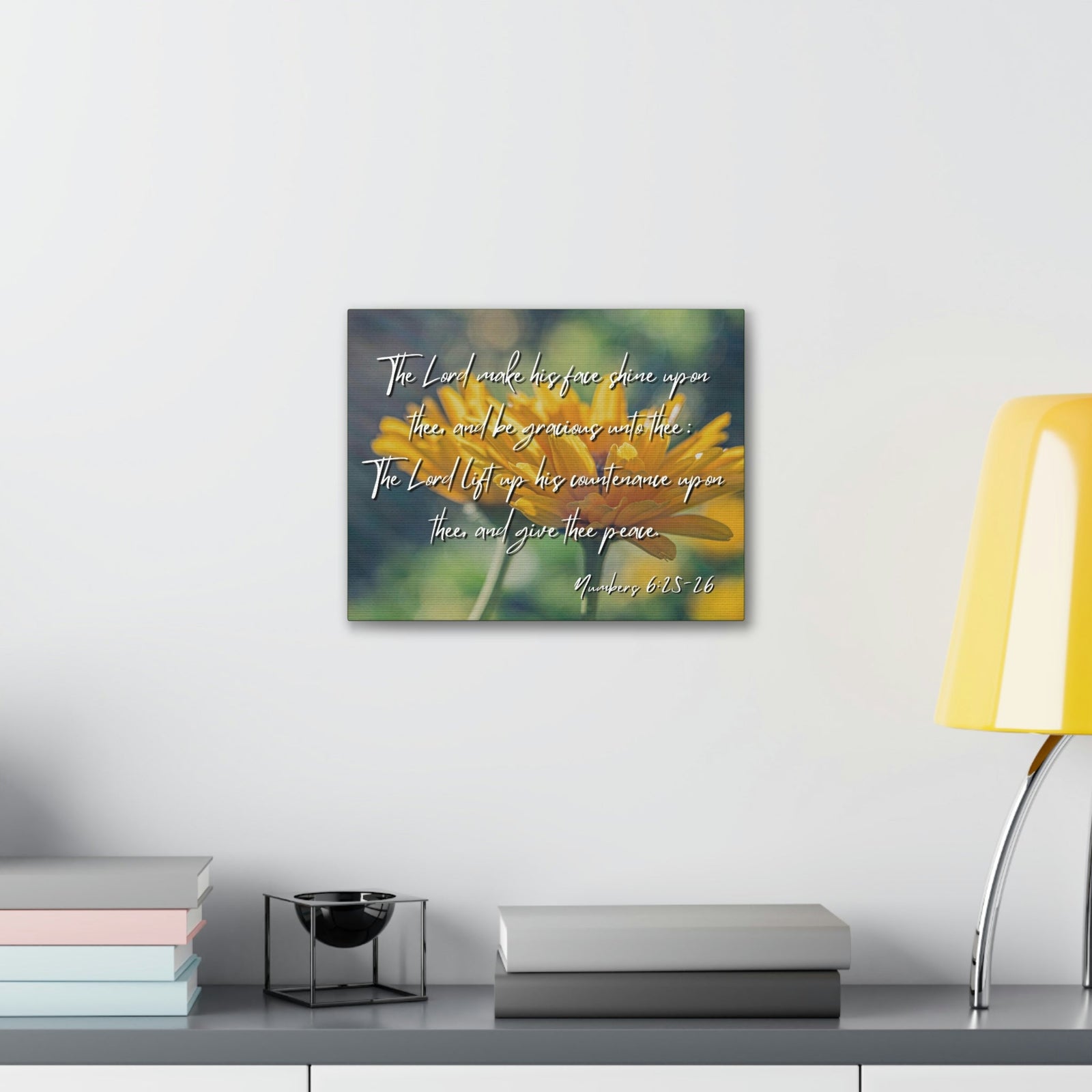 Scripture Walls His Face Shine Numbers 6:26 Bible Verse Canvas Christian Wall Art Ready to Hang Unframed-Express Your Love Gifts