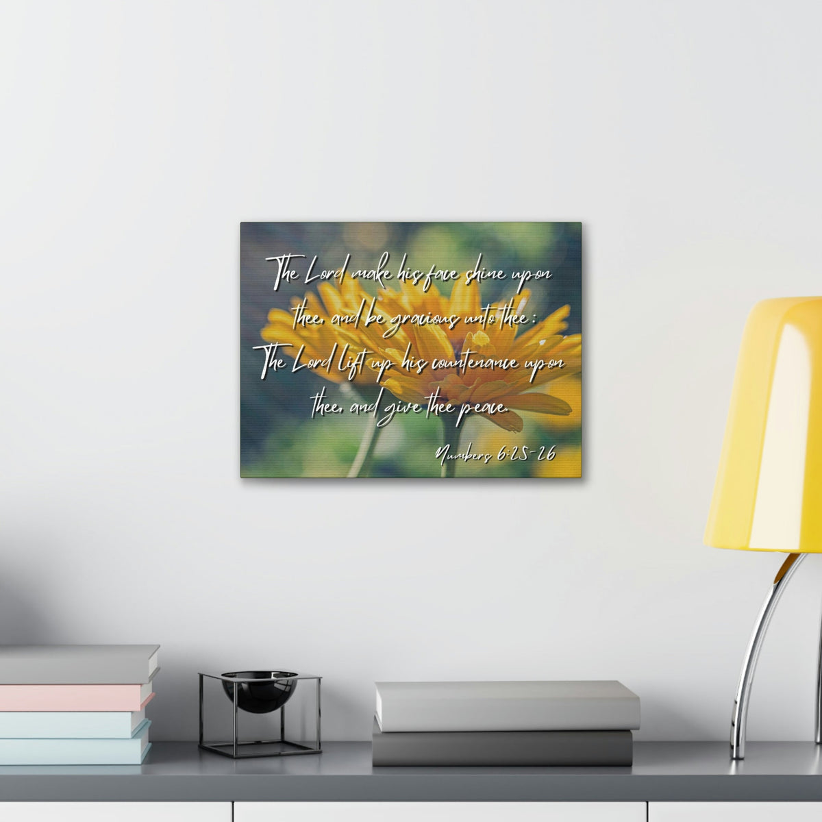 Scripture Walls His Face Shine Numbers 6:26 Bible Verse Canvas Christian Wall Art Ready to Hang Unframed-Express Your Love Gifts