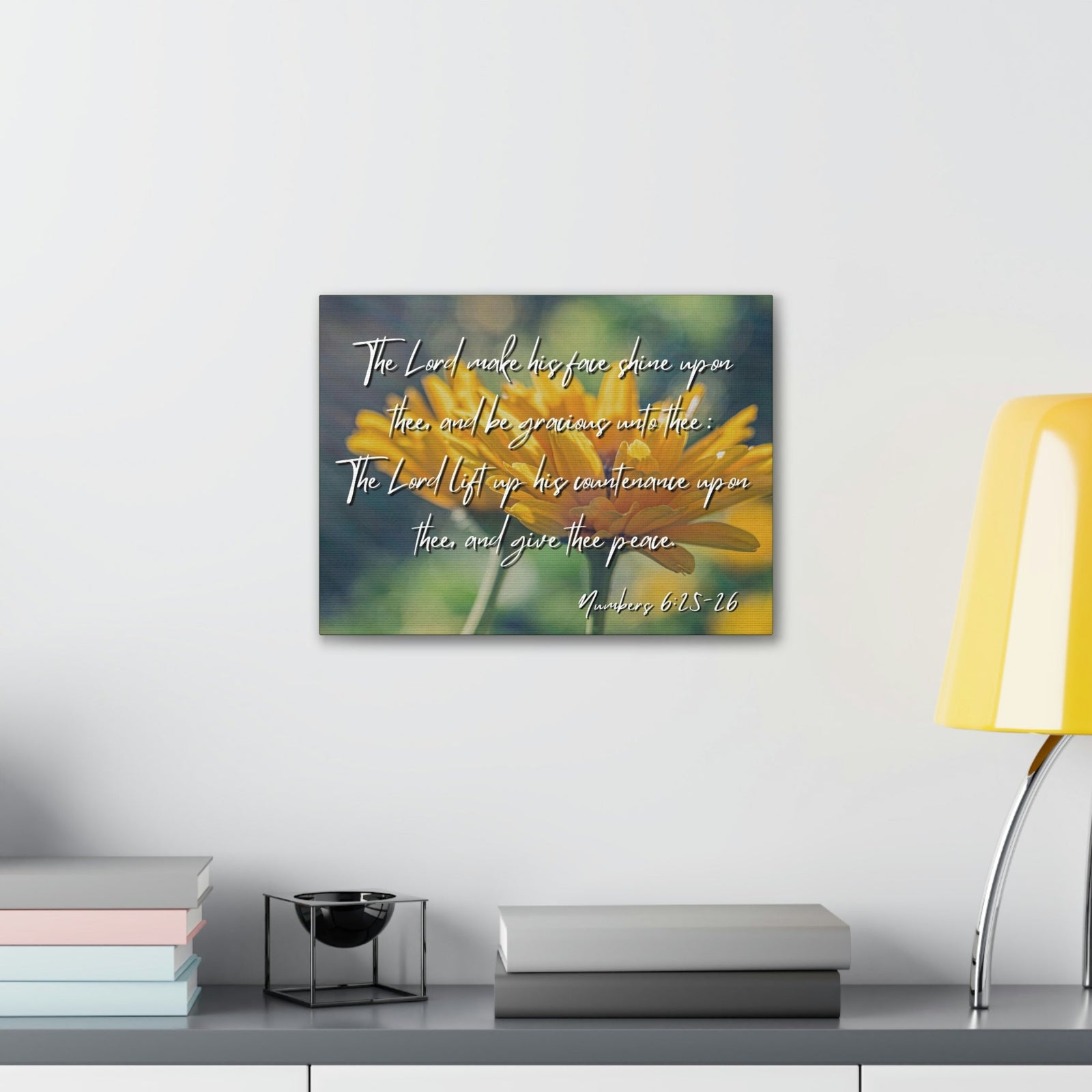 Scripture Walls His Face Shine Numbers 6:26 Bible Verse Canvas Christian Wall Art Ready to Hang Unframed-Express Your Love Gifts