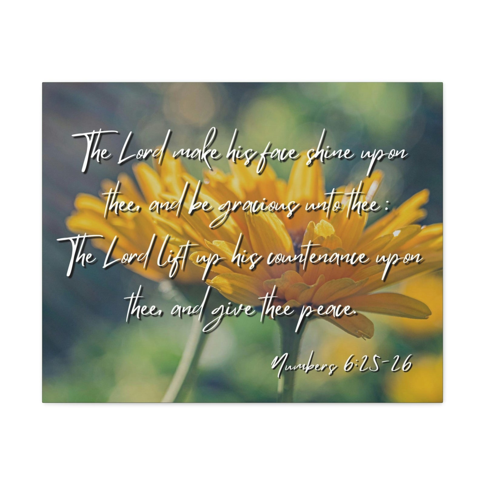 Scripture Walls His Face Shine Numbers 6:26 Bible Verse Canvas Christian Wall Art Ready to Hang Unframed-Express Your Love Gifts