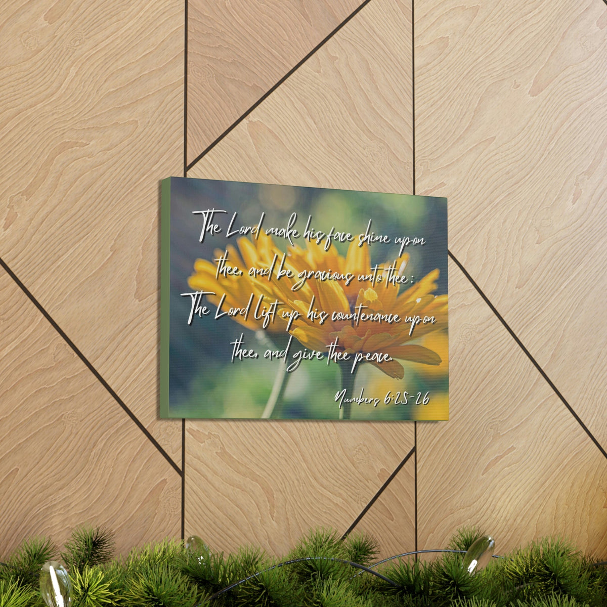 Scripture Walls His Face Shine Numbers 6:26 Bible Verse Canvas Christian Wall Art Ready to Hang Unframed-Express Your Love Gifts