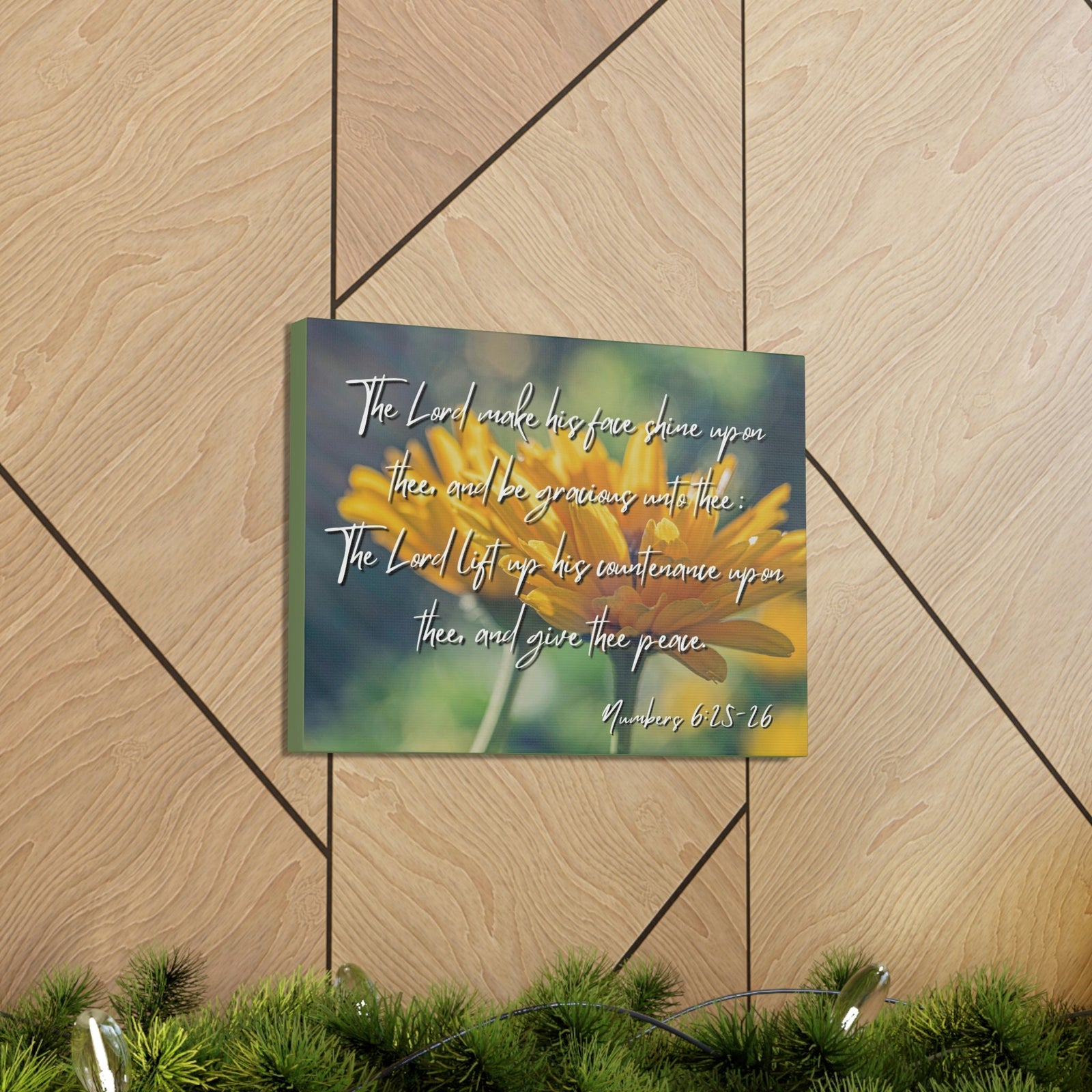 Scripture Walls His Face Shine Numbers 6:26 Bible Verse Canvas Christian Wall Art Ready to Hang Unframed-Express Your Love Gifts