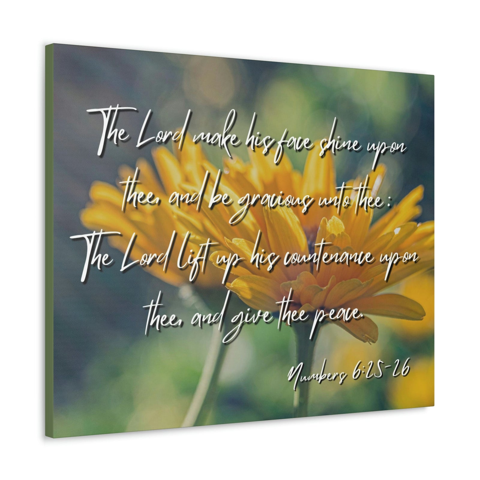 Scripture Walls His Face Shine Numbers 6:26 Bible Verse Canvas Christian Wall Art Ready to Hang Unframed-Express Your Love Gifts