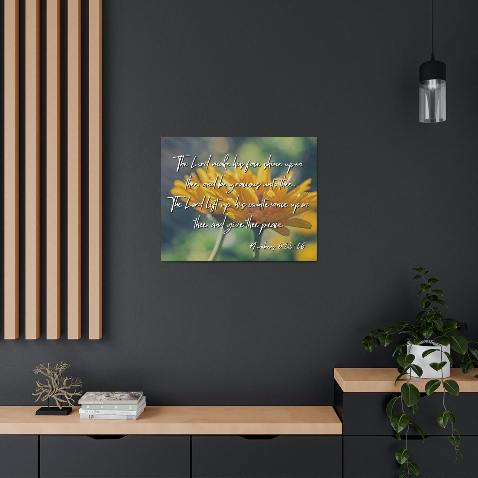 Scripture Walls His Face Shine Numbers 6:26 Bible Verse Canvas Christian Wall Art Ready to Hang Unframed-Express Your Love Gifts