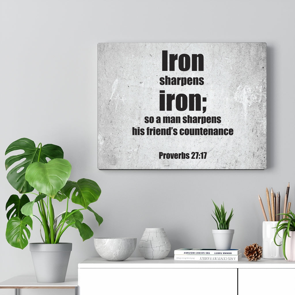 Scripture Walls His Friends Countenance Proverbs 27:17 Bible Verse Canvas Christian Wall Art Ready to Hang Unframed-Express Your Love Gifts