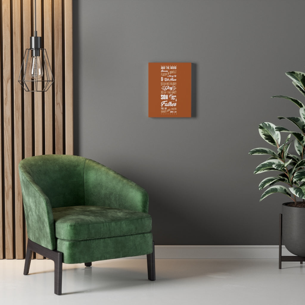 Scripture Walls His Glory John 1:14 Bible Verse Canvas Christian Wall Art Ready to Hang Unframed-Express Your Love Gifts