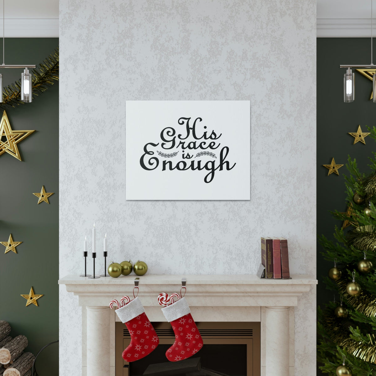 Scripture Walls His Grace Is Enough 2 Corinthians 12:9 Christian Wall Art Bible Verse Print Ready to Hang Unframed-Express Your Love Gifts