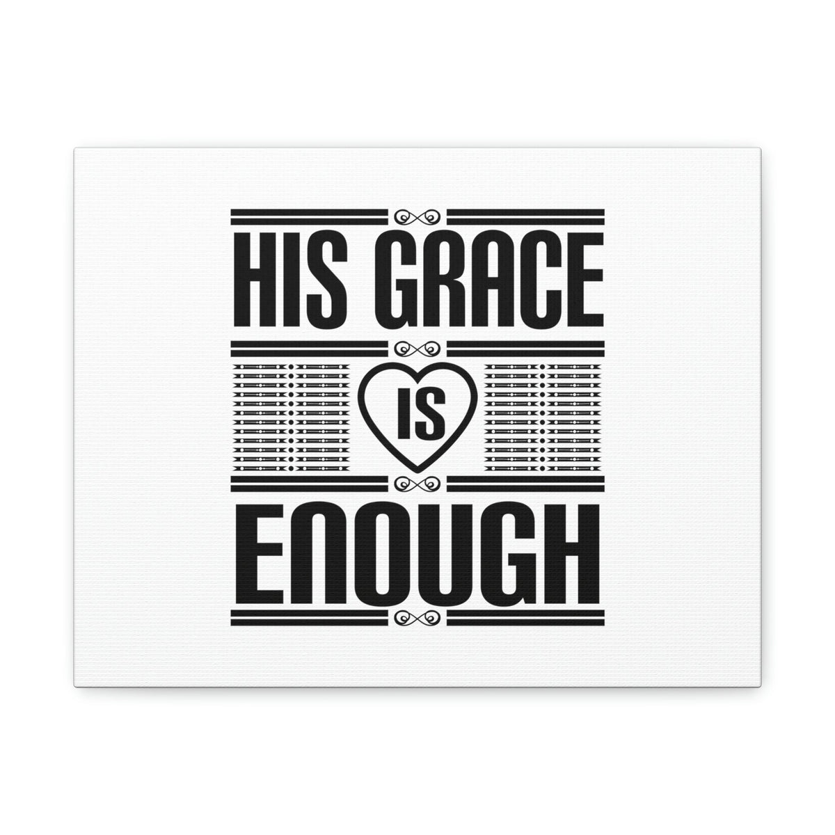 Scripture Walls His Grace Is Enough 2 Corinthians 12:9 Heart White Christian Wall Art Bible Verse Print Ready to Hang Unframed-Express Your Love Gifts