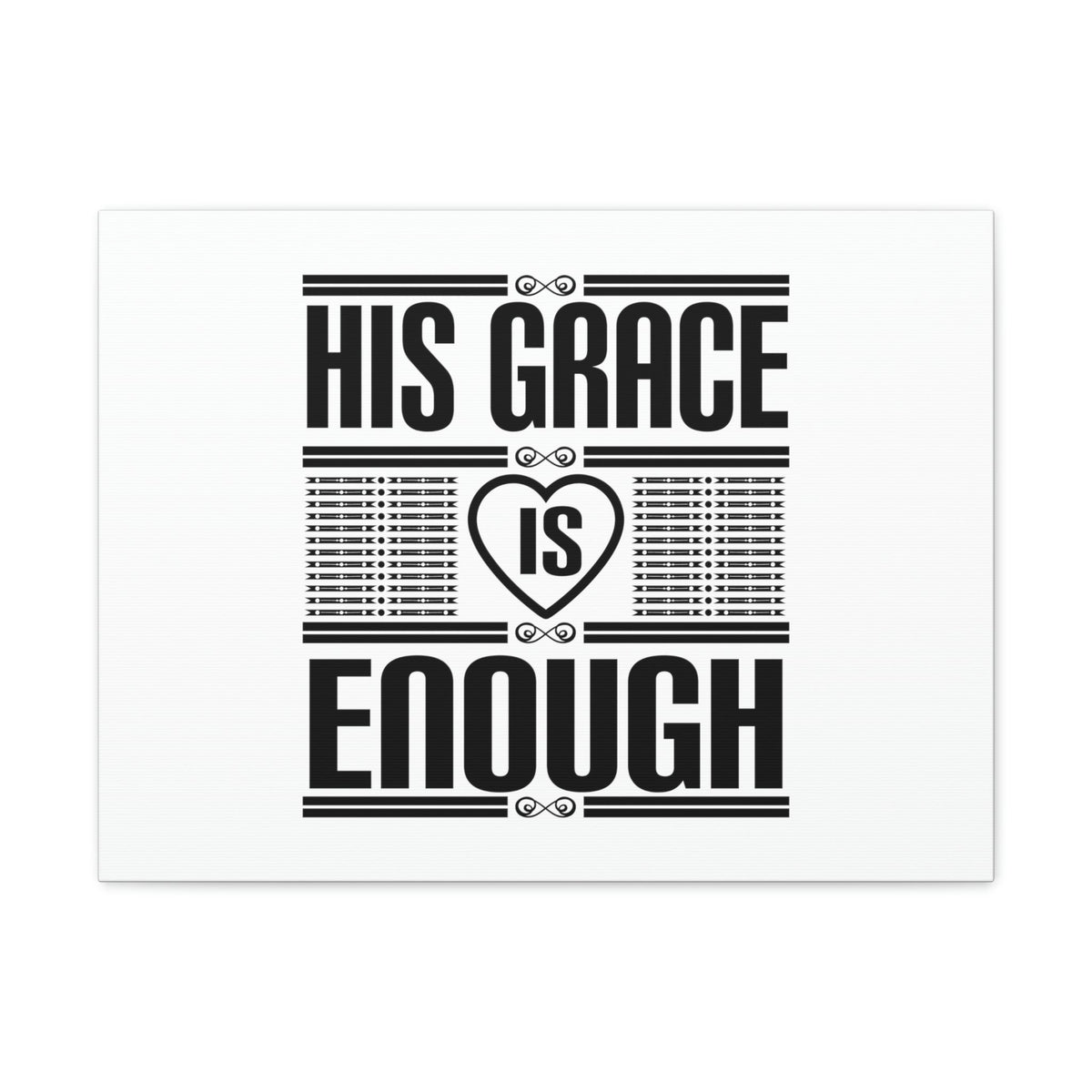 Scripture Walls His Grace Is Enough 2 Corinthians 12:9 Heart White Christian Wall Art Bible Verse Print Ready to Hang Unframed-Express Your Love Gifts