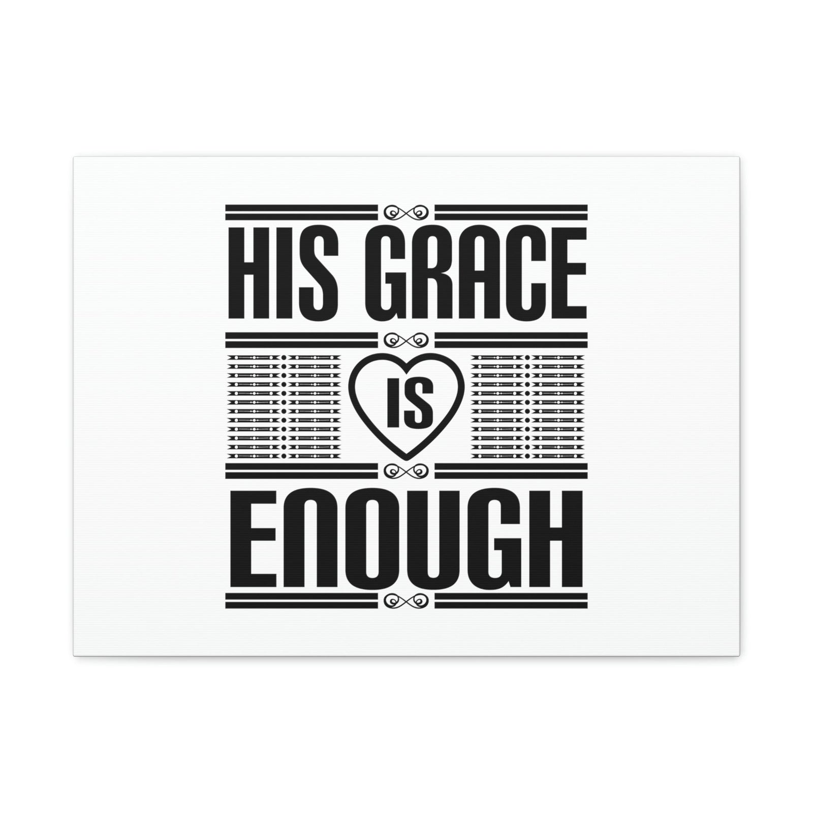 Scripture Walls His Grace Is Enough 2 Corinthians 12:9 Heart White Christian Wall Art Bible Verse Print Ready to Hang Unframed-Express Your Love Gifts