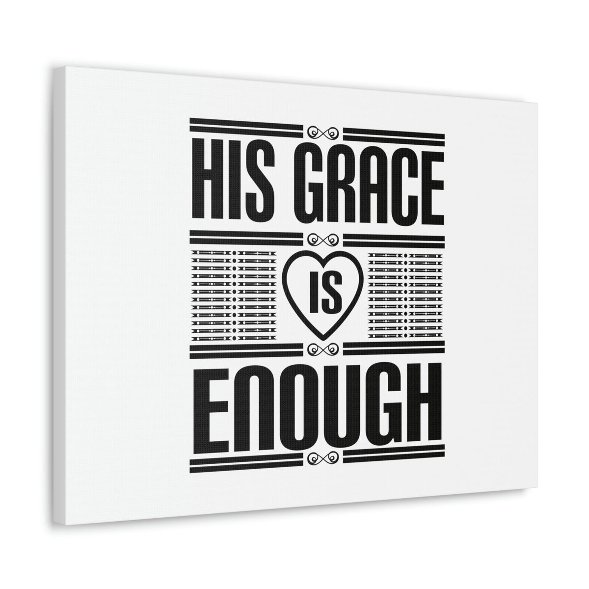 Scripture Walls His Grace Is Enough 2 Corinthians 12:9 Heart White Christian Wall Art Bible Verse Print Ready to Hang Unframed-Express Your Love Gifts