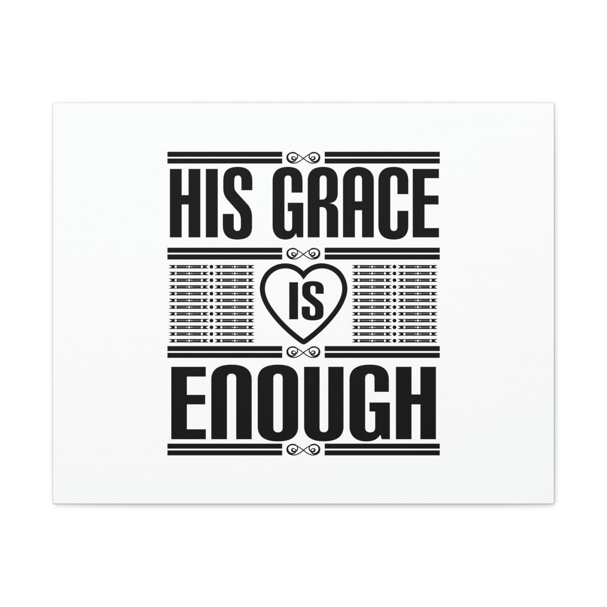 Scripture Walls His Grace Is Enough 2 Corinthians 12:9 Heart White Christian Wall Art Bible Verse Print Ready to Hang Unframed-Express Your Love Gifts