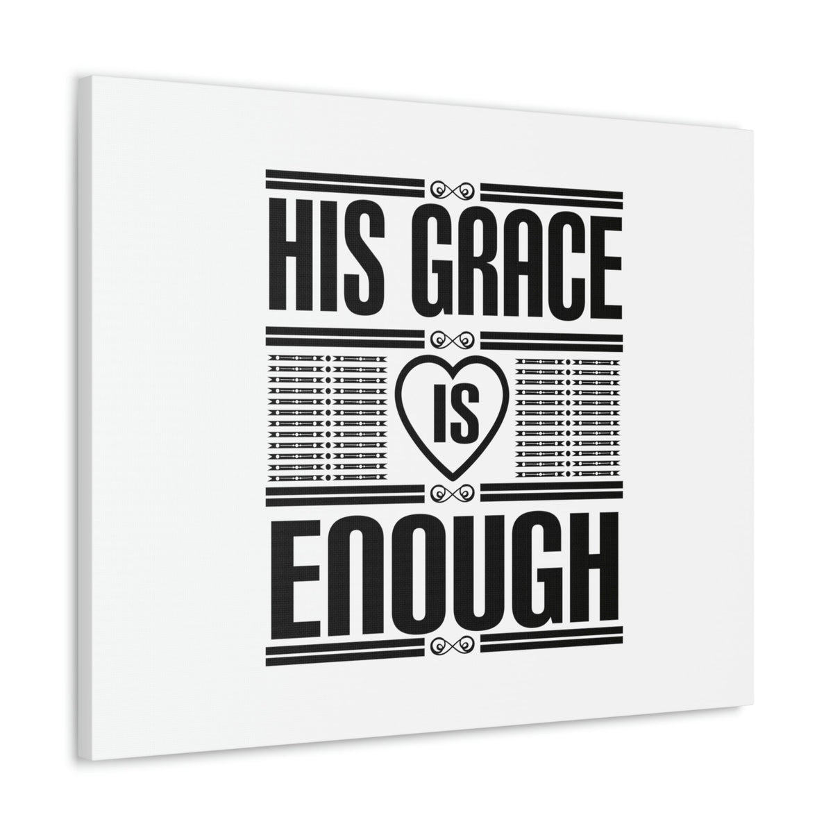 Scripture Walls His Grace Is Enough 2 Corinthians 12:9 Heart White Christian Wall Art Bible Verse Print Ready to Hang Unframed-Express Your Love Gifts