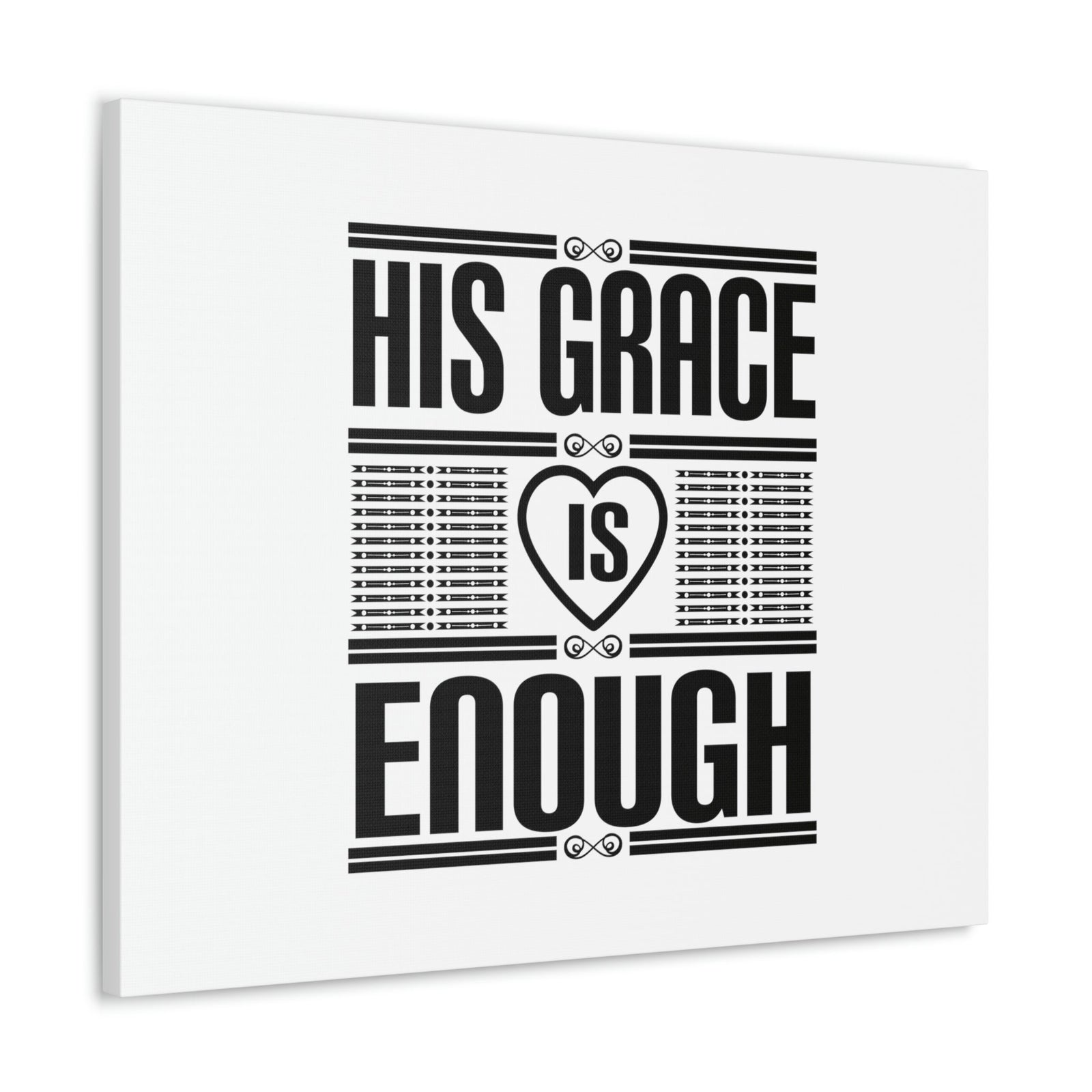 Scripture Walls His Grace Is Enough 2 Corinthians 12:9 Heart White Christian Wall Art Bible Verse Print Ready to Hang Unframed-Express Your Love Gifts