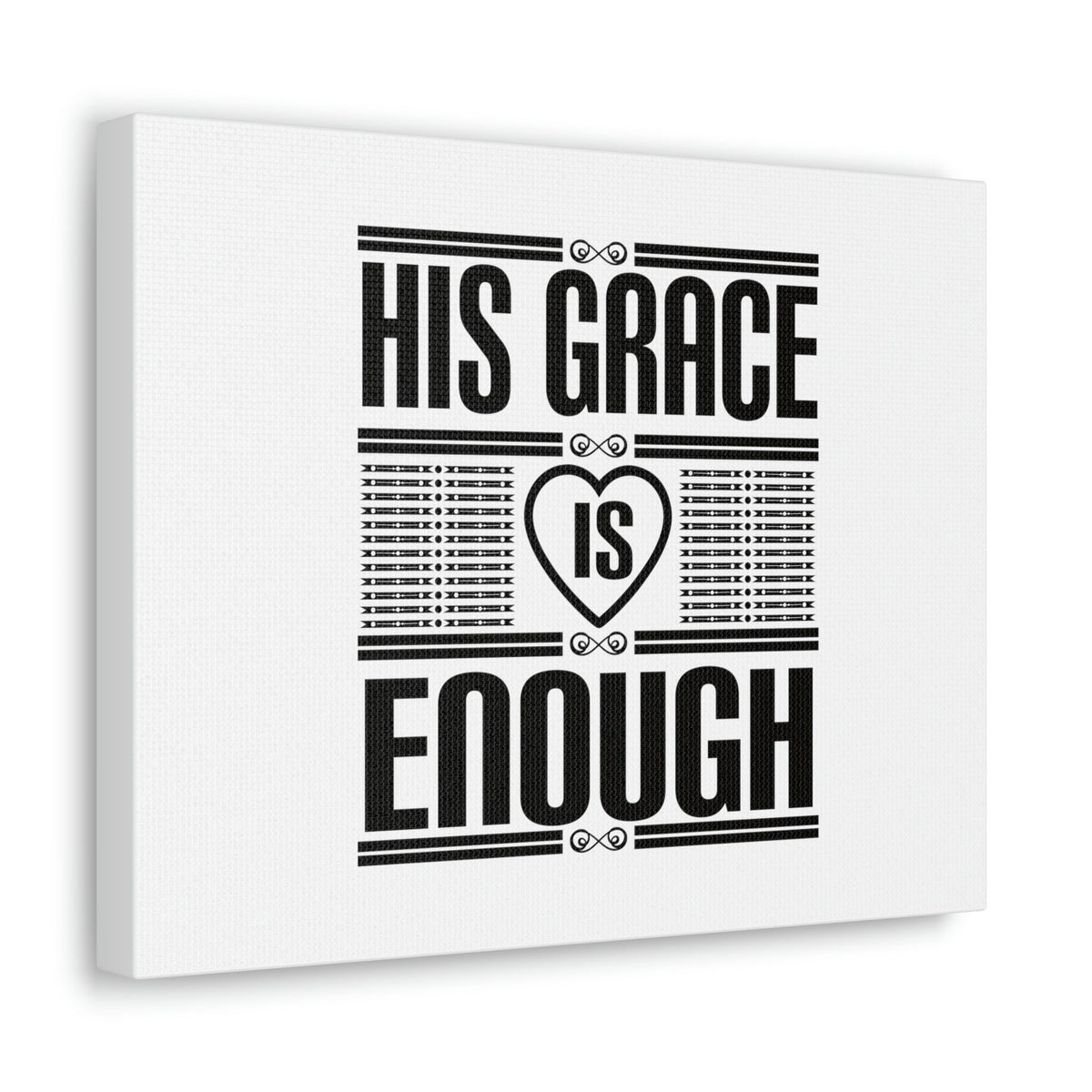 Scripture Walls His Grace Is Enough 2 Corinthians 12:9 Heart White Christian Wall Art Bible Verse Print Ready to Hang Unframed-Express Your Love Gifts