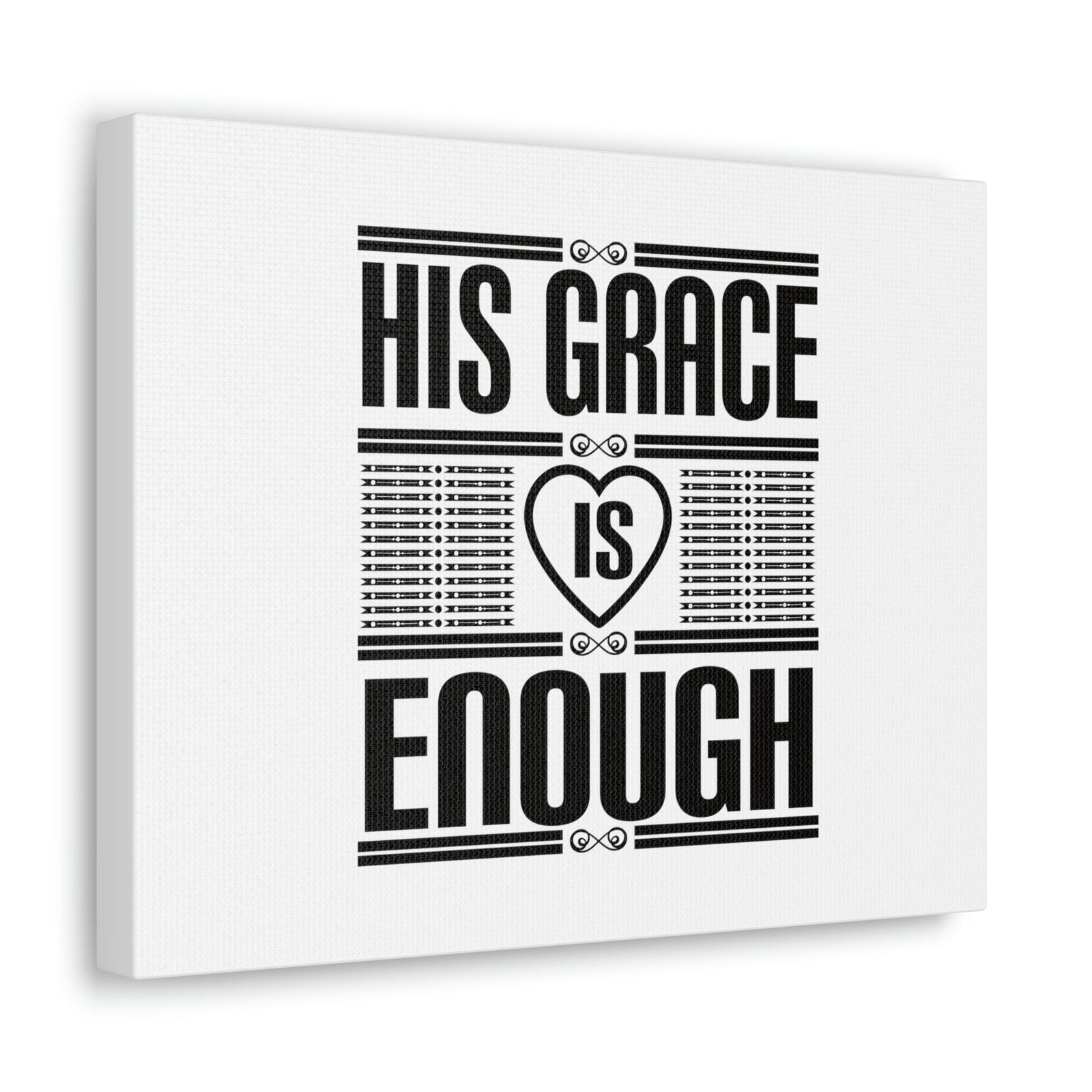 Scripture Walls His Grace Is Enough 2 Corinthians 12:9 Heart White Christian Wall Art Bible Verse Print Ready to Hang Unframed-Express Your Love Gifts