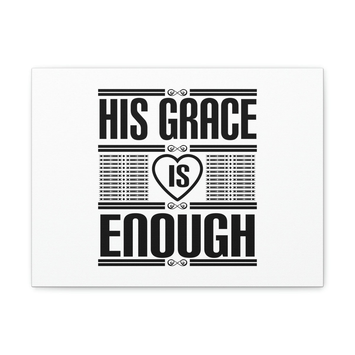 Scripture Walls His Grace Is Enough 2 Corinthians 12:9 Heart White Christian Wall Art Bible Verse Print Ready to Hang Unframed-Express Your Love Gifts