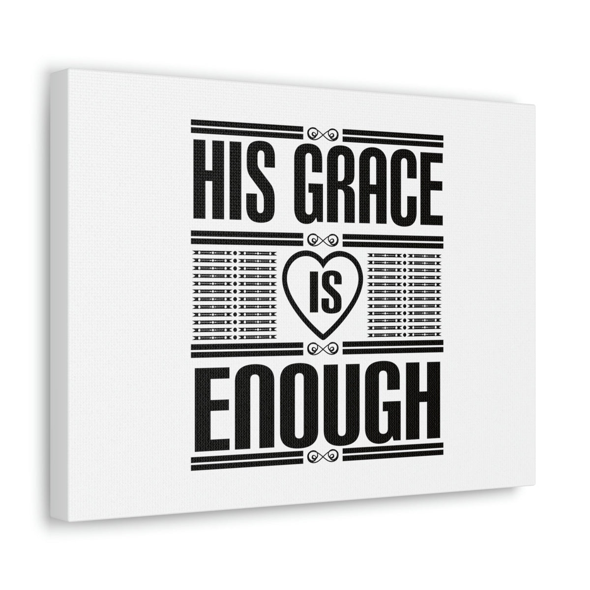 Scripture Walls His Grace Is Enough 2 Corinthians 12:9 Heart White Christian Wall Art Bible Verse Print Ready to Hang Unframed-Express Your Love Gifts