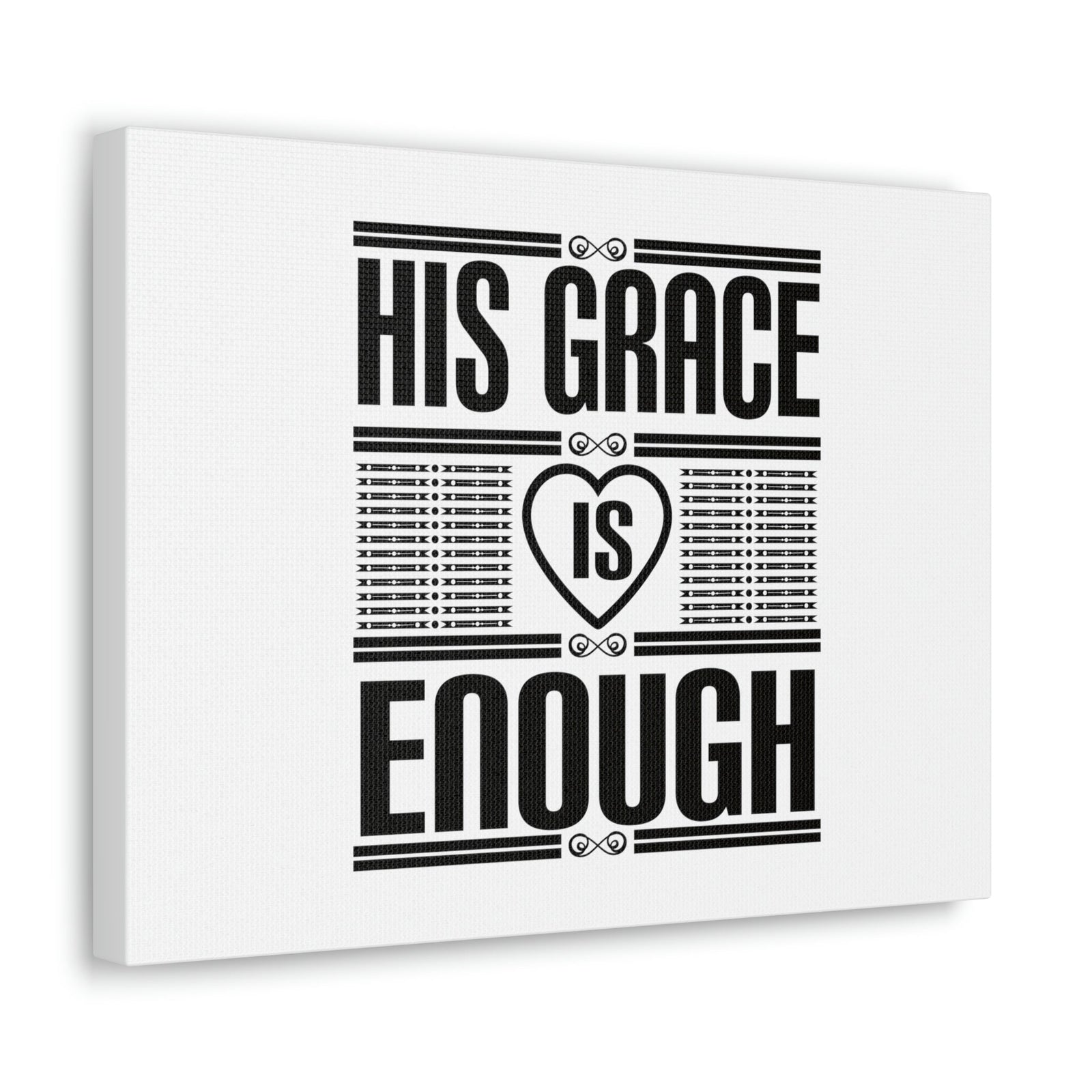 Scripture Walls His Grace Is Enough 2 Corinthians 12:9 Heart White Christian Wall Art Bible Verse Print Ready to Hang Unframed-Express Your Love Gifts