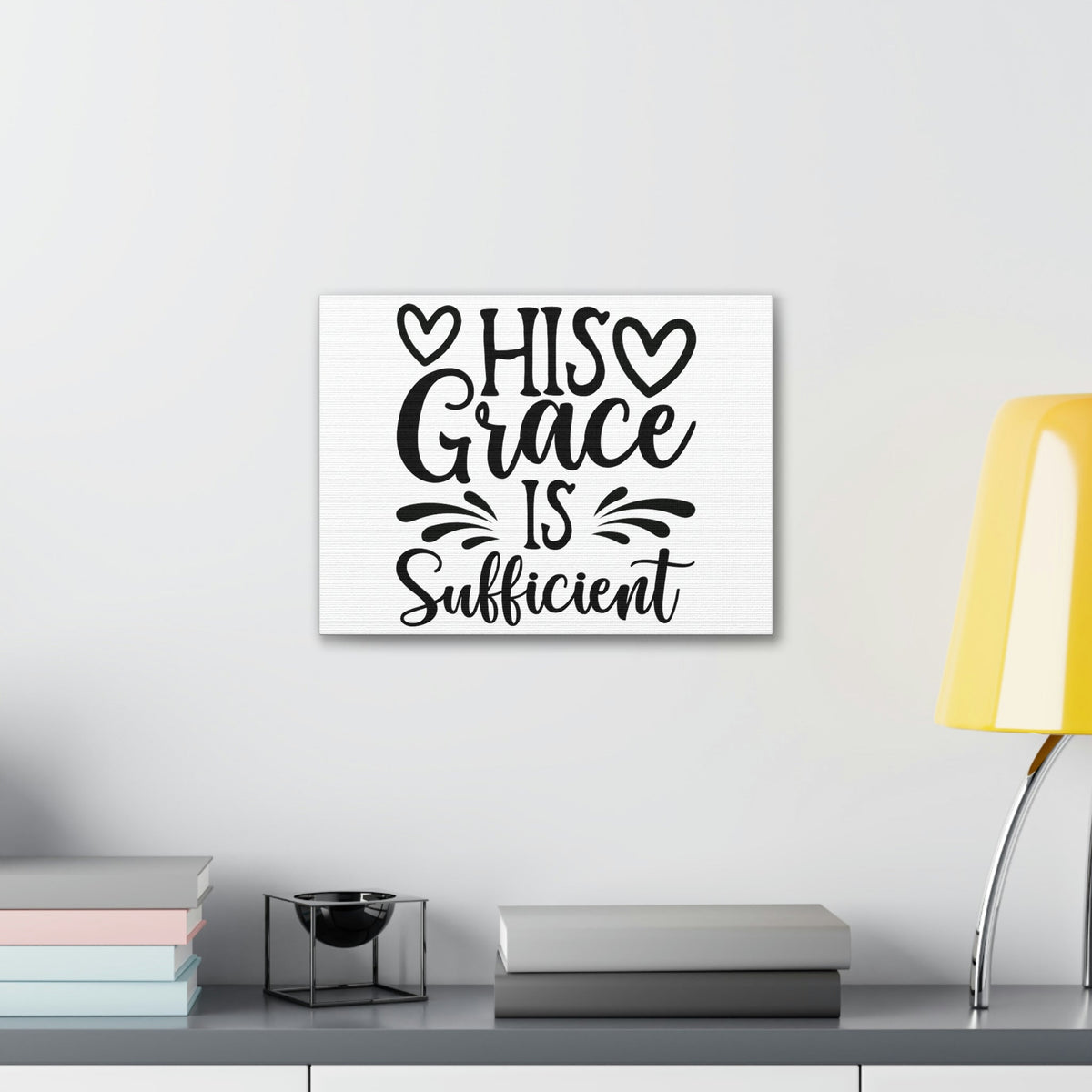 Scripture walls His Grace Is Sufficient 2 Corinthians 9:8 Hearts Christian Wall Art Print Ready to Hang Unframed-Express Your Love Gifts