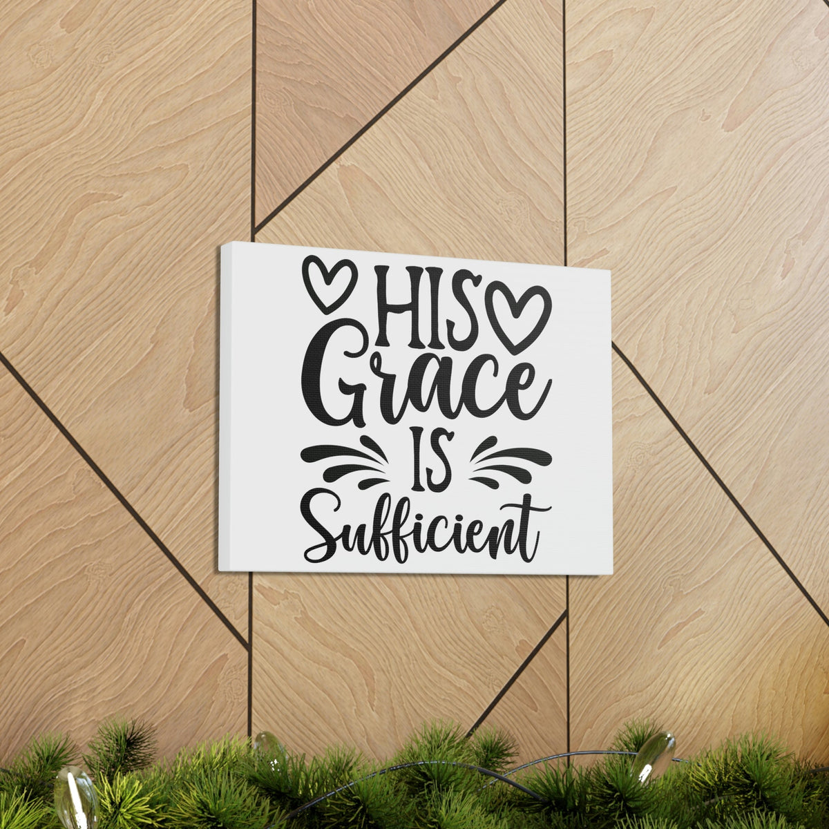 Scripture walls His Grace Is Sufficient 2 Corinthians 9:8 Hearts Christian Wall Art Print Ready to Hang Unframed-Express Your Love Gifts