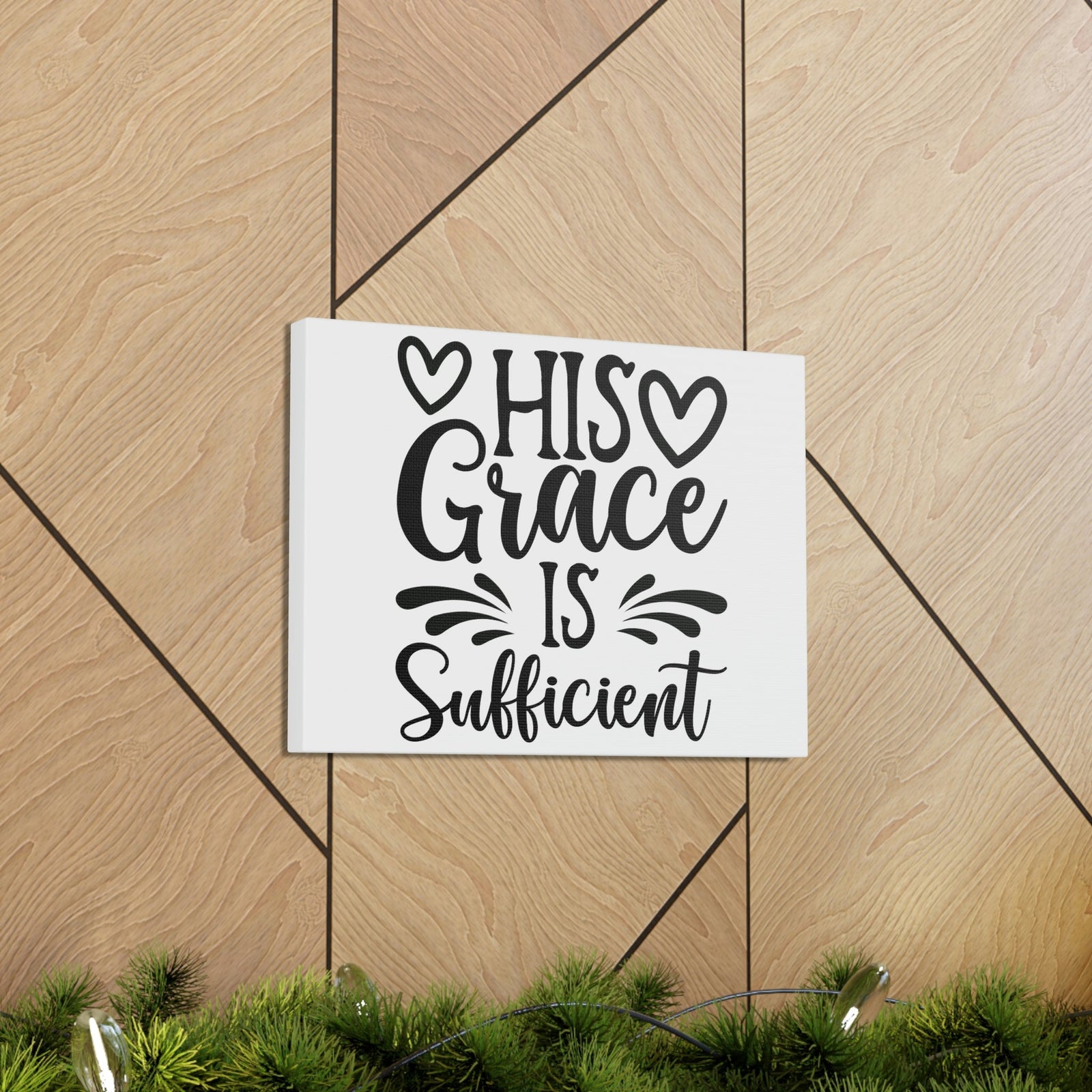 Scripture walls His Grace Is Sufficient 2 Corinthians 9:8 Hearts Christian Wall Art Print Ready to Hang Unframed-Express Your Love Gifts