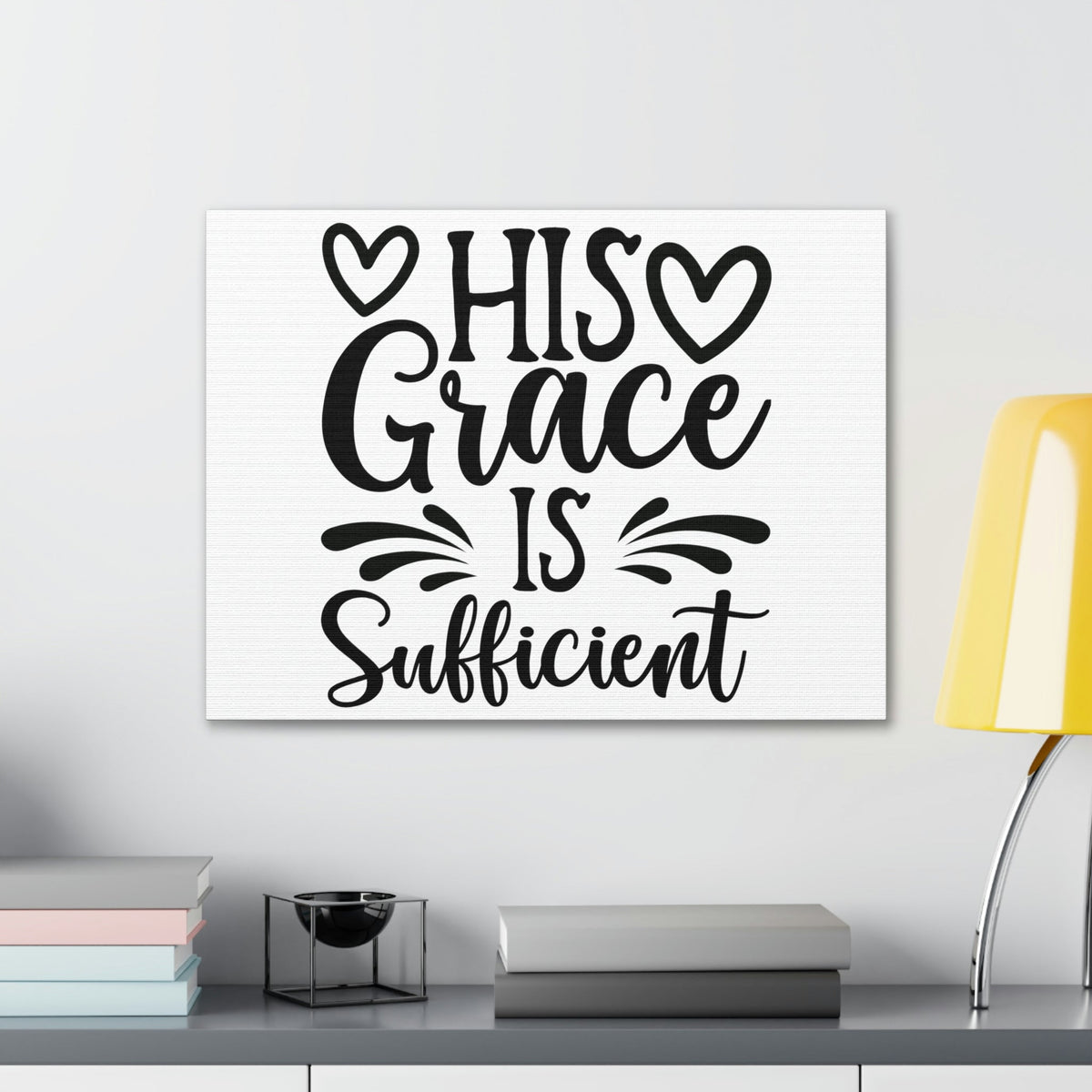 Scripture walls His Grace Is Sufficient 2 Corinthians 9:8 Hearts Christian Wall Art Print Ready to Hang Unframed-Express Your Love Gifts