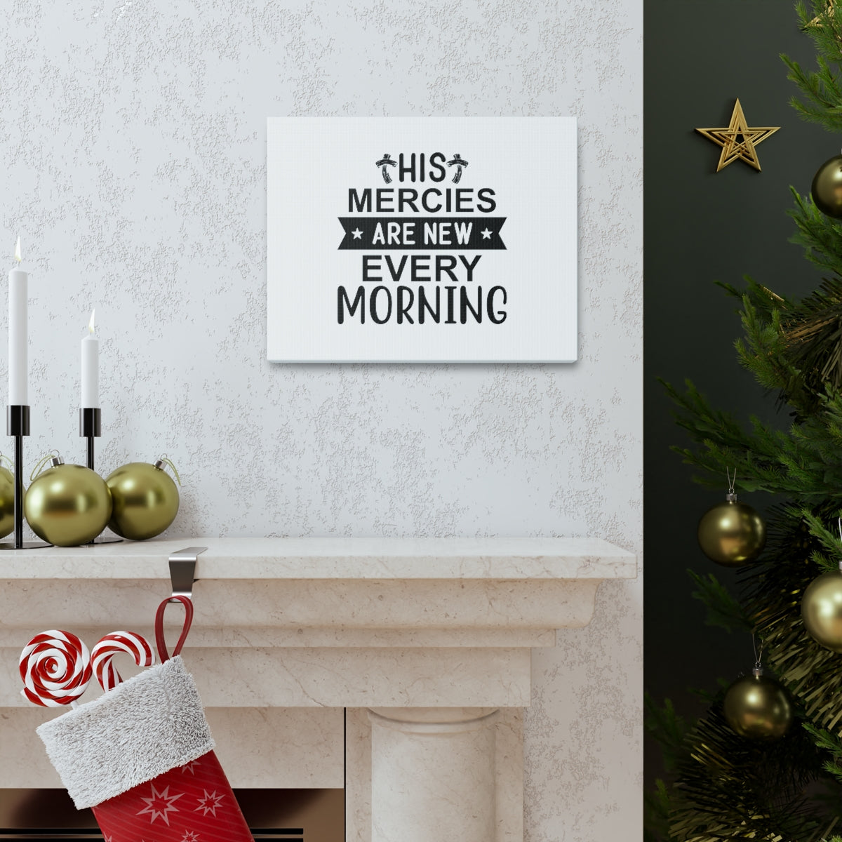 Scripture Walls His Mercies Psalm 118:24 Christian Wall Art Bible Verse Print Ready to Hang Unframed-Express Your Love Gifts