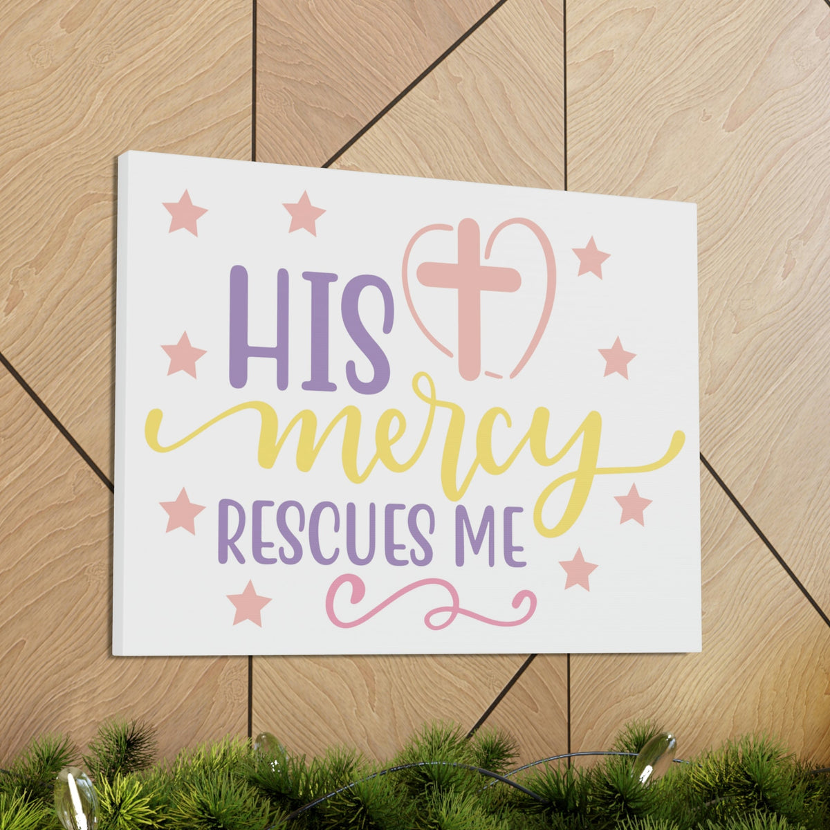 Scripture Walls His Mercy Rescues Deuteronomy 32:36 Christian Wall Art Print Ready to Hang Unframed-Express Your Love Gifts