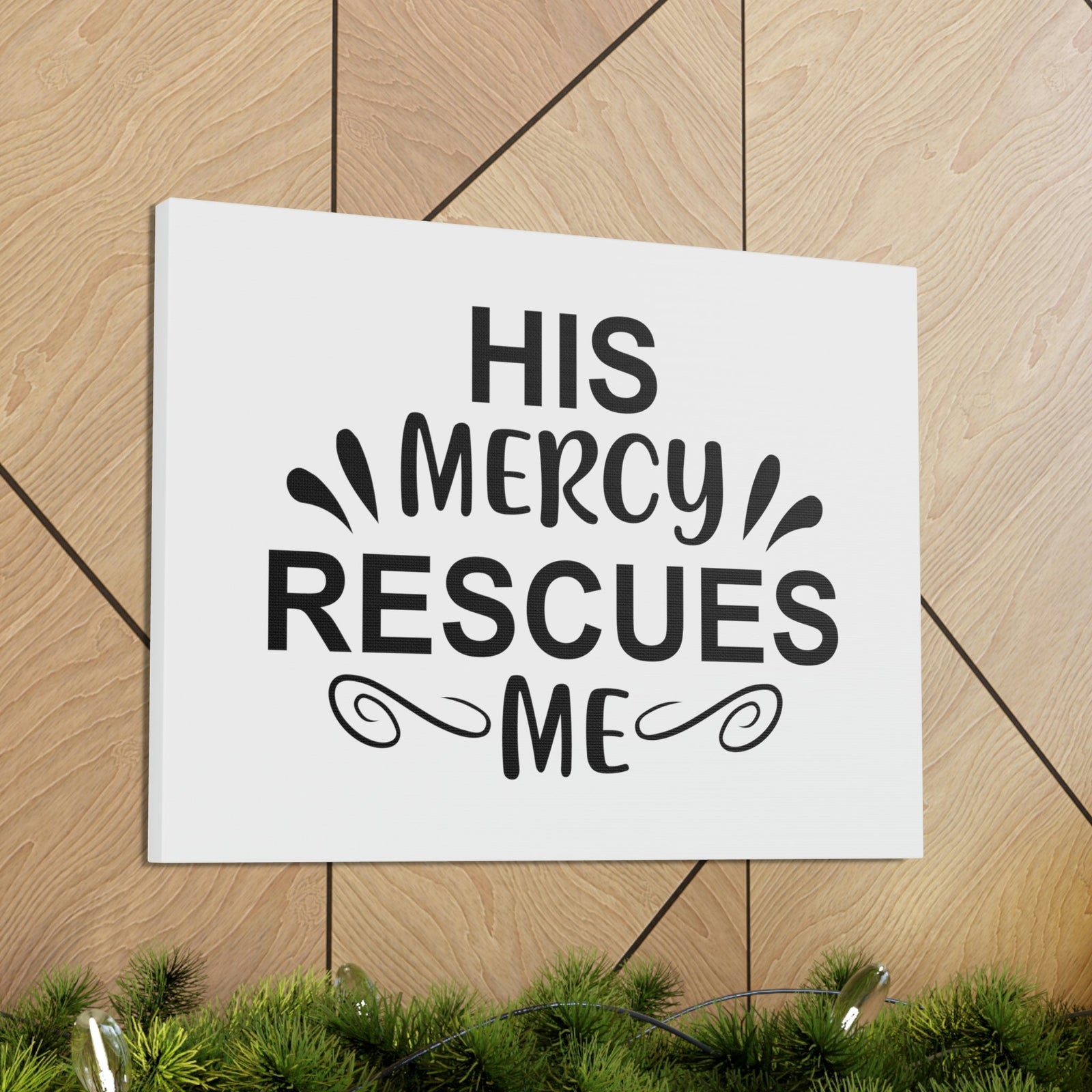 Scripture Walls His Mercy Rescues Me Psalms 140:4 Christian Wall Art Print Ready to Hang Unframed-Express Your Love Gifts