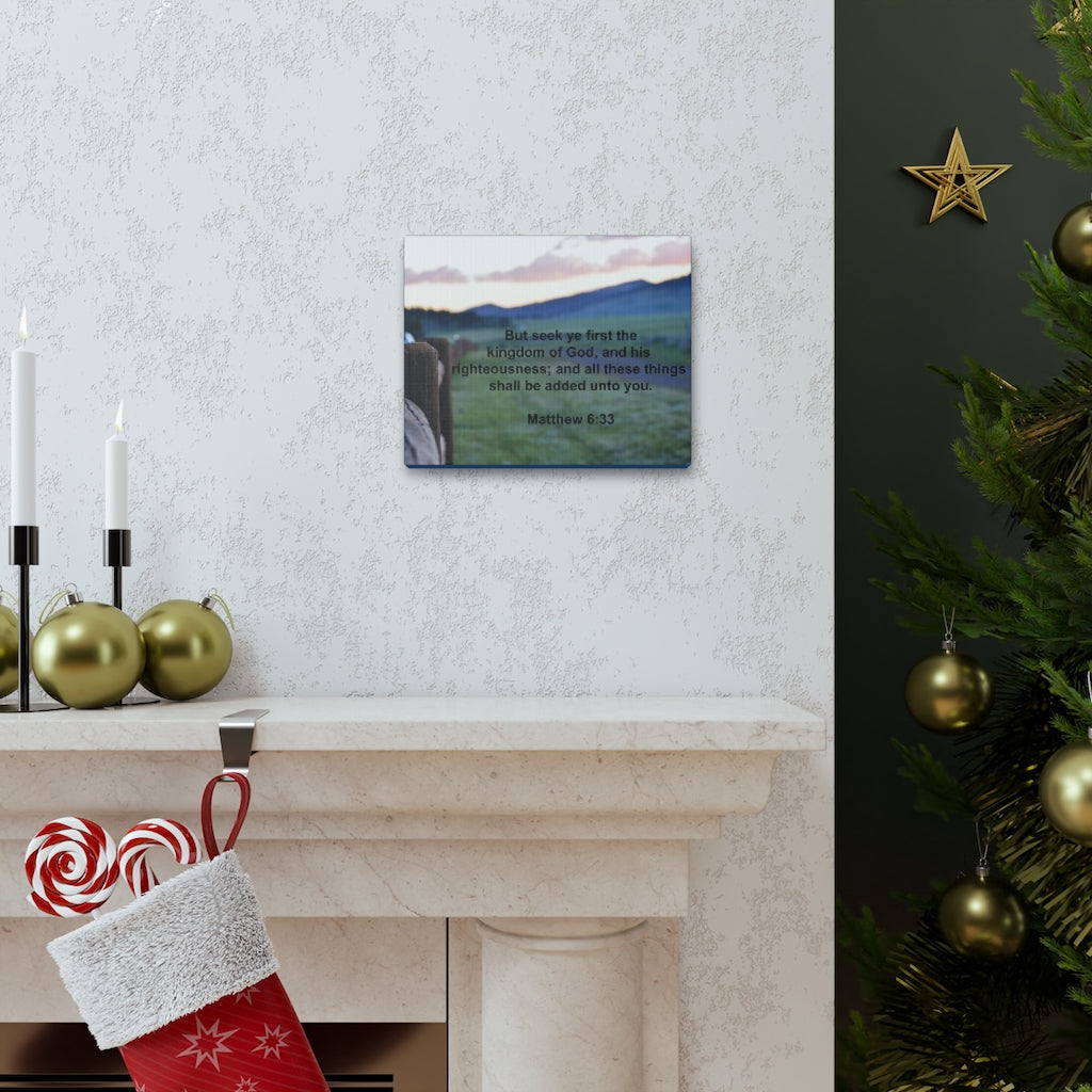 Scripture Walls His Righteousness Matthew 6:33 Bible Verse Canvas Christian Wall Art Ready to Hang Unframed-Express Your Love Gifts