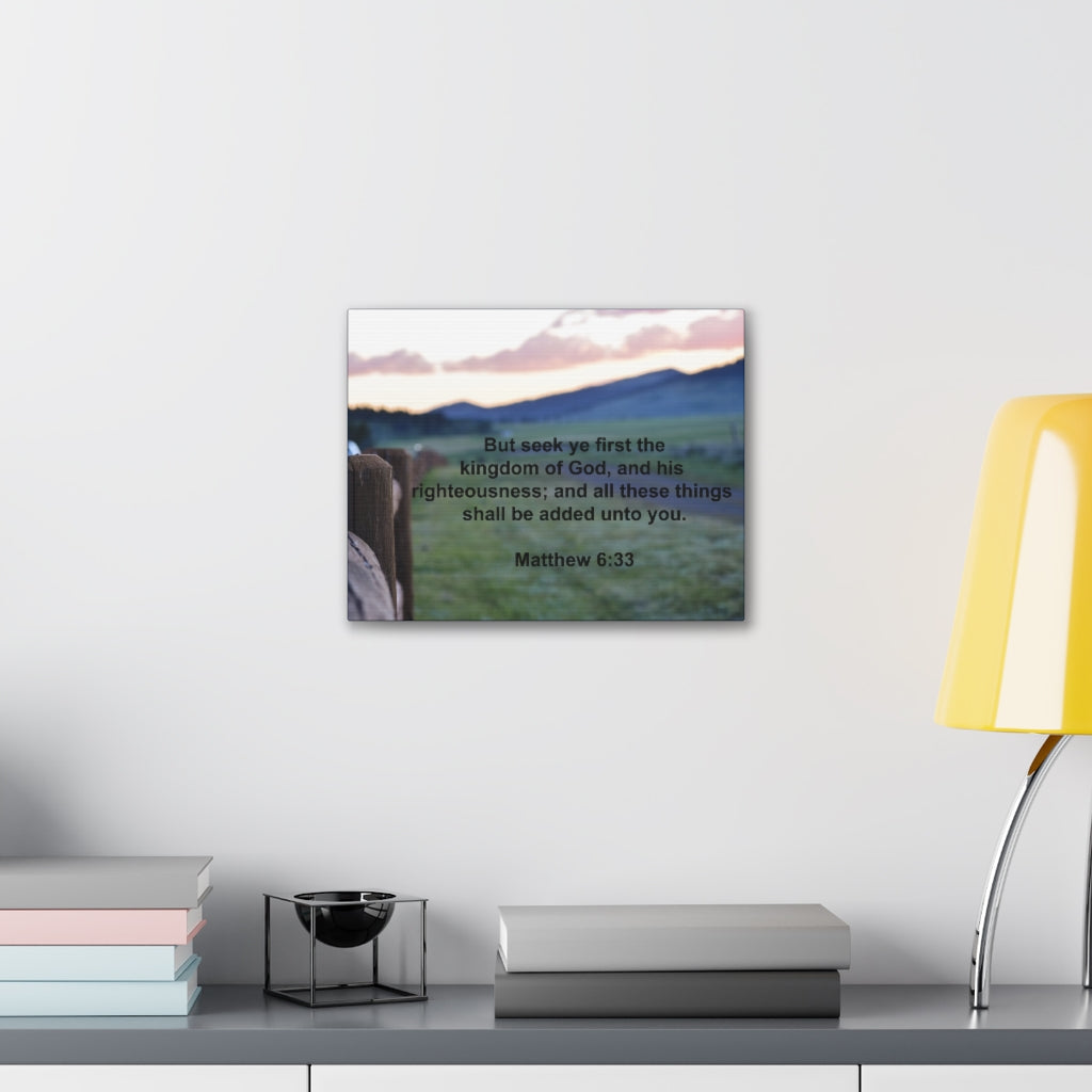 Scripture Walls His Righteousness Matthew 6:33 Bible Verse Canvas Christian Wall Art Ready to Hang Unframed-Express Your Love Gifts