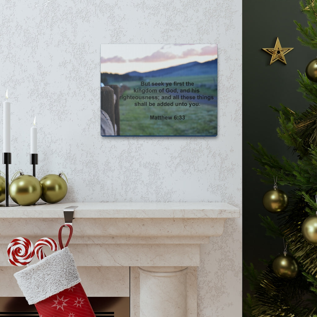 Scripture Walls His Righteousness Matthew 6:33 Bible Verse Canvas Christian Wall Art Ready to Hang Unframed-Express Your Love Gifts