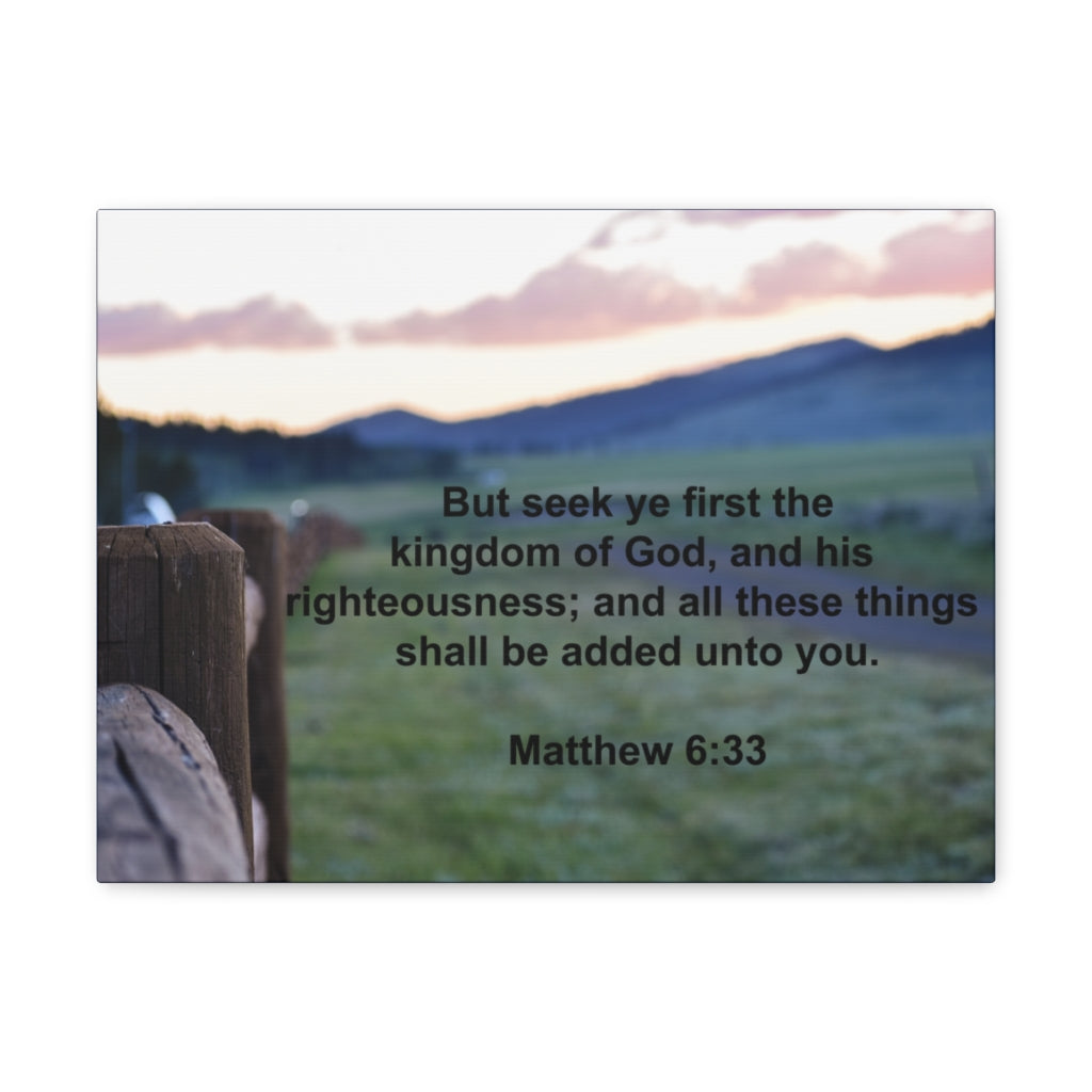 Scripture Walls His Righteousness Matthew 6:33 Bible Verse Canvas Christian Wall Art Ready to Hang Unframed-Express Your Love Gifts