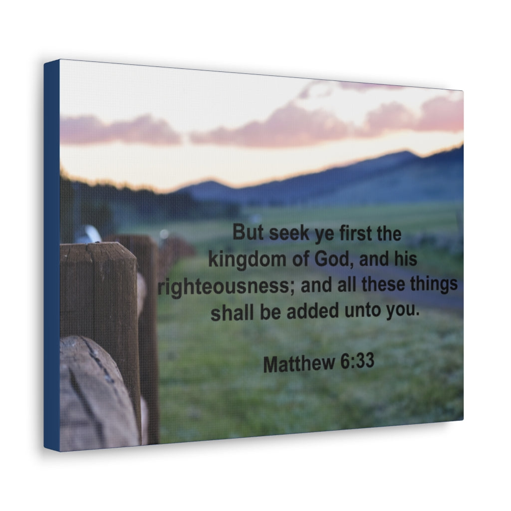 Scripture Walls His Righteousness Matthew 6:33 Bible Verse Canvas Christian Wall Art Ready to Hang Unframed-Express Your Love Gifts
