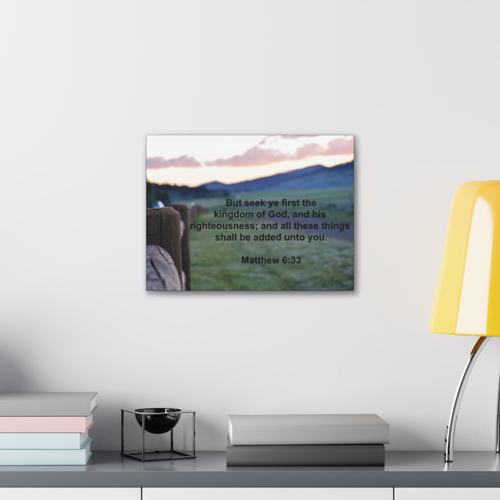 Scripture Walls His Righteousness Matthew 6:33 Bible Verse Canvas Christian Wall Art Ready to Hang Unframed-Express Your Love Gifts