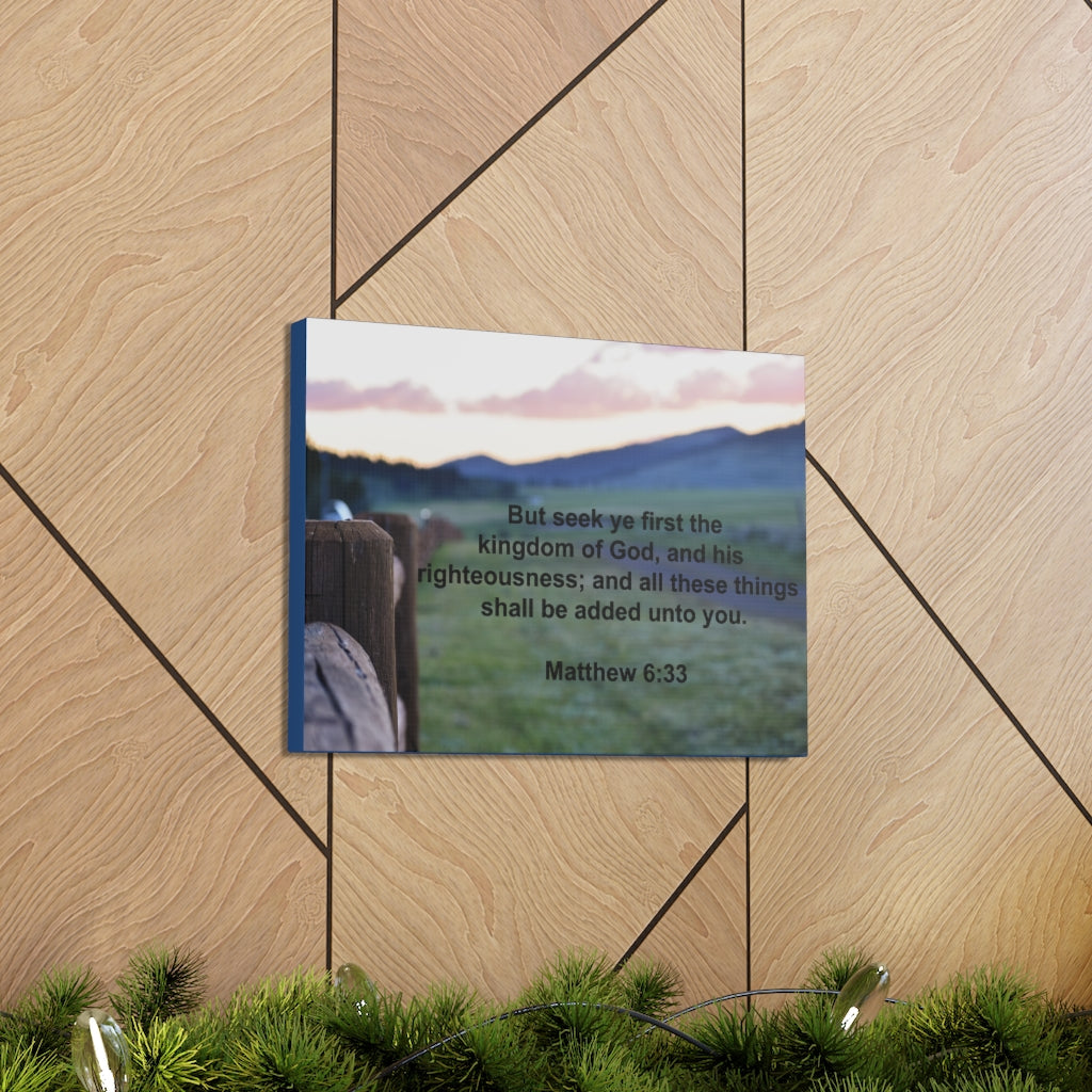 Scripture Walls His Righteousness Matthew 6:33 Bible Verse Canvas Christian Wall Art Ready to Hang Unframed-Express Your Love Gifts
