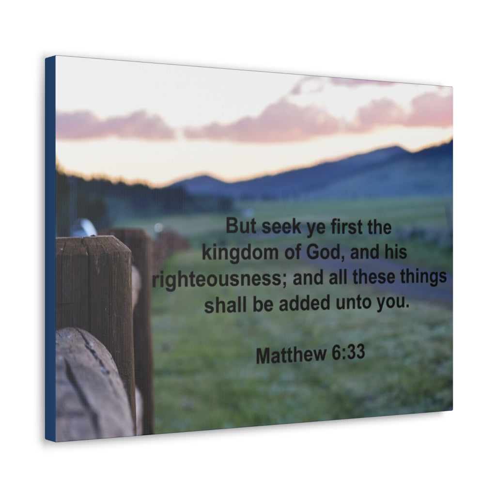 Scripture Walls His Righteousness Matthew 6:33 Bible Verse Canvas Christian Wall Art Ready to Hang Unframed-Express Your Love Gifts