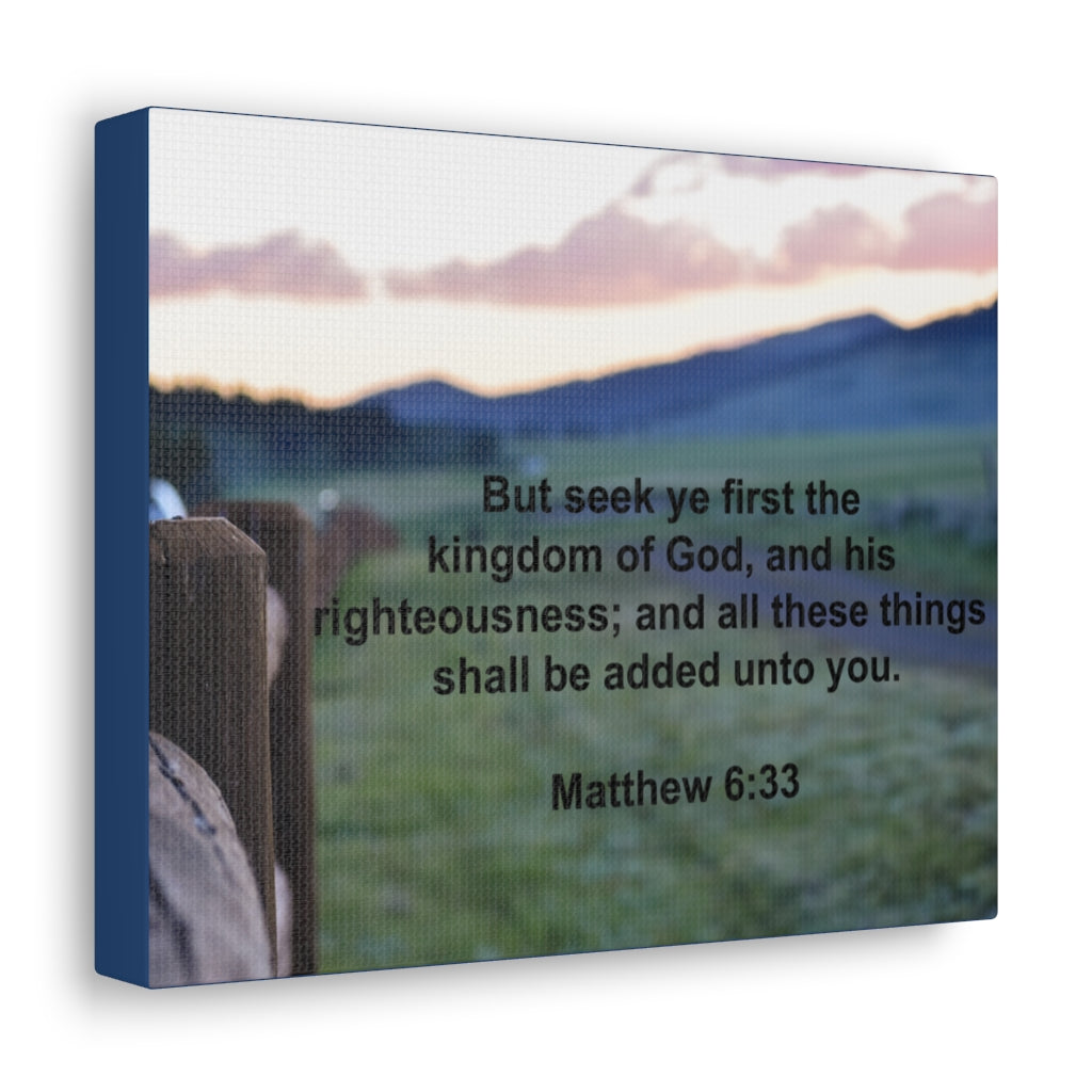 Scripture Walls His Righteousness Matthew 6:33 Bible Verse Canvas Christian Wall Art Ready to Hang Unframed-Express Your Love Gifts